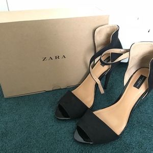 Zara Black Sandal Heels Sz 6.5
